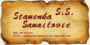 Stamenka Samailović vizit kartica
